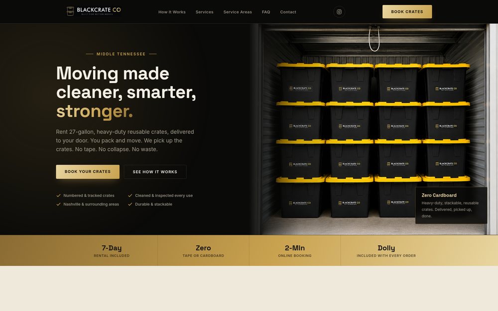 BlackCrate Co website preview