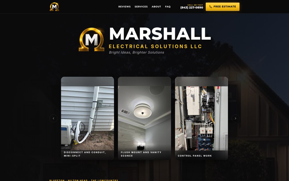 Marshall Electrical Solutions LLC website preview